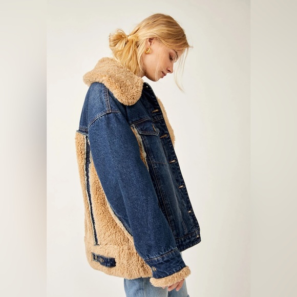 Free People Holly Cozy Denim Jacket - Picture 2 of 3